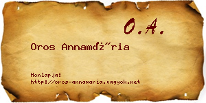Oros Annamária névjegykártya