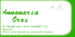 annamaria oros business card